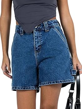 【PORTERNA】Ket Over Shorts Kedera Womens High Waisted Boxy Denim Shorts Summer Fashion